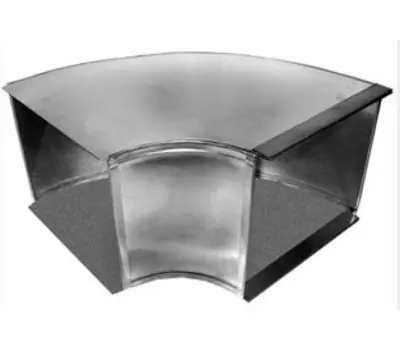 Southwark Metal 141010 10 x 10 in. S-Cleat and Drive 26 Gauge Galvanized Steel Broadway 90-Degree Flat Trunk Elbow
