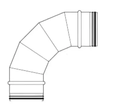 SouthernTier Custom Fabricators 2690GE 26 in. 90-Degree Spiral Gasket Gorelocked Elbow