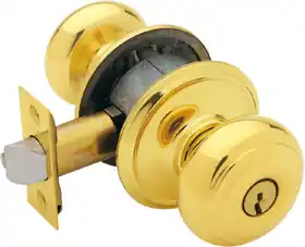 Schlage Lock F51A-GEO-605 Entry Georgian Knob Grade 2 Bright Brass