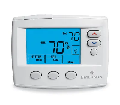 Emerson Climate Technologies 1F86-0471 Blue 0 to 30 v ac Auto Changeover Digital Non-Programmable Thermostat