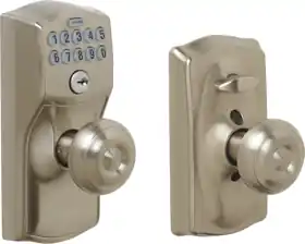 Schlage Lock FE595-GEO-CAM-619 Keypad Entry Flex Lock Camelot with Georgian Knob