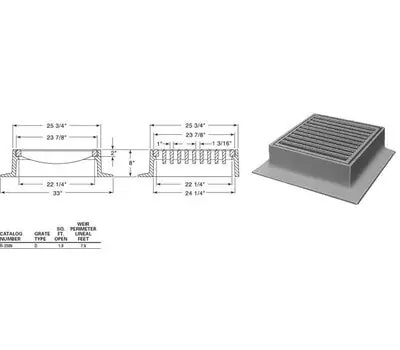 NEENAH R-3589-0006 24X8 FRAME 3FLG