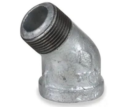 MATCO-NORCA ZMGLST4507 1-1/2 in. Male x Female Galvanized Malleable Iron Chinese 45-Degree Street Elbow Replacement MPN
