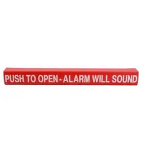 DETEX 105417-2 Pushpad Wrap for 48in Exit Red Sign Push to Open Alarm Will Sound