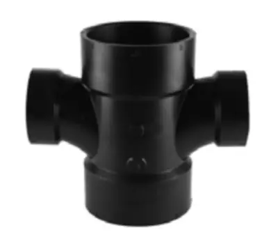 CHARLOTTE PIPE ABS004290600 2 x 2 x 1-1/2 x 1-1/2 in. ABS Double Sanitary Reducing Tee