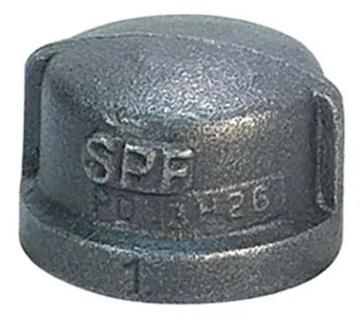 Anvil 0818900649 1-1/4 in. Female Black Malleable Iron Cap