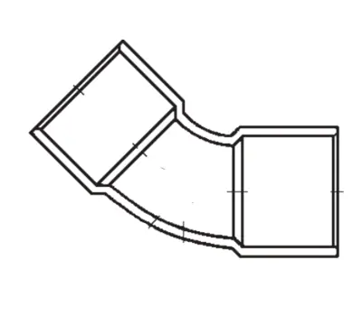 CELLO PRODUCTS IWP6-2-08 Fitting x Sweat Wrot Copper 45-Degree Street Elbow