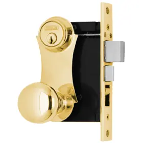 Marks Hardware 21AC/3RHR-W Knob x Plate Trim Double Cylinder Mortise Lock with Latch and Deadbolt