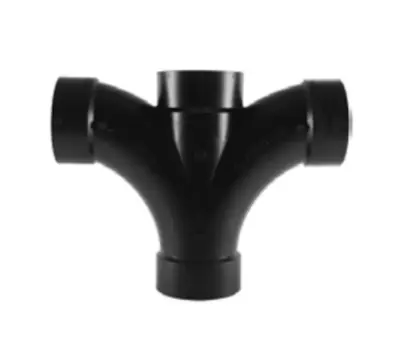 Charlotte Pipe ABS005001600 3 x 2 x 3 x 3 in. Hub ABS Double Fixture Fitting