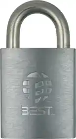 BEST ACCESS 11B72-T Brass Chrome Plated Padlock Key Retained Small Format IC Prep Less Core Stainless Steel Shackle