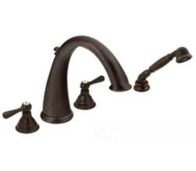 Faucets T922ORB Kingsley 4-Hole 2-Handle Roman Tub Faucet Trim with Built-In Diverter Valve Oil Rubbed Bronze