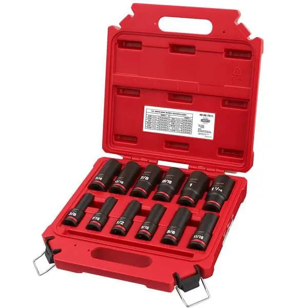 Milwaukee 49-66-7011 Shockwave Impact Duty 1/2 In. Drive 6-Point 12-Piece Deep Socket Set