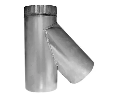 SOUTHWARK METAL 05004 4 in. Galvanized 26 Gauge Steel Smoke Wye