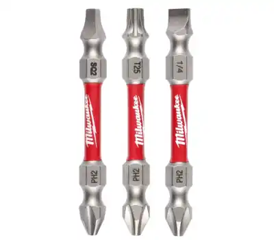 Milwaukee 48-32-4319 Shockwave Impact Duty PH2/SQ2/T25 Double Ended Bit Set of 3