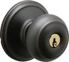 Schlage Lock F51A-GEO-716 Entry Georgian Knob Grade 2 Adjustable Backset