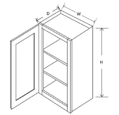WOODBON WS-W2136-D WALL CABINET POWER FRONT FRAME SHAKER WHITE