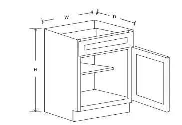 WOODBON WS-B21-D B21-D-FR01-WH BASE CABINET