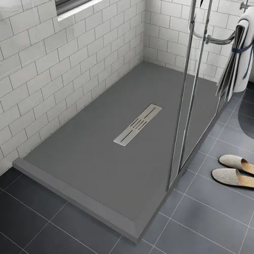 JIANGSU FASHION COMPOSITE S&T FZSDT7248C-40 BASE 72X48 CENTER DRAIN W/80in THRESHOLD