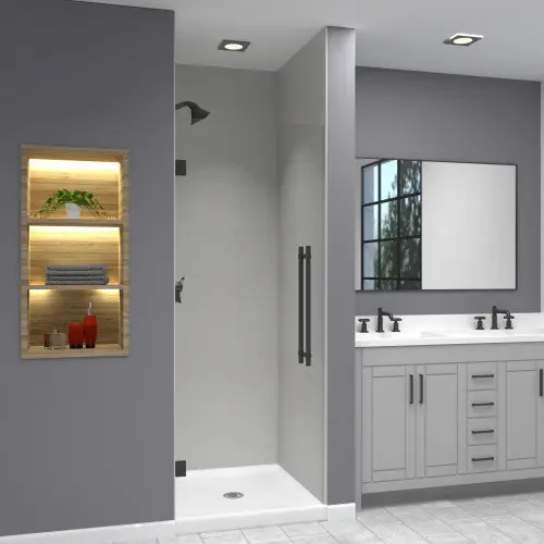 MULTI VENDOR KIT PARENTS EHTA287610C-BK-MB SHOWER DOOR TYP-A 28x76 BK HNDL ELIZABETH