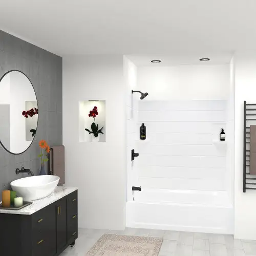MUSTEE K-3060L-670WHT TUB/SHOWER KIT 30X60 LH WHITE