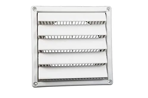 FAMCO AI6WH Plastic Wall Vent w/Fixed Louvers 6 Inch Pipe