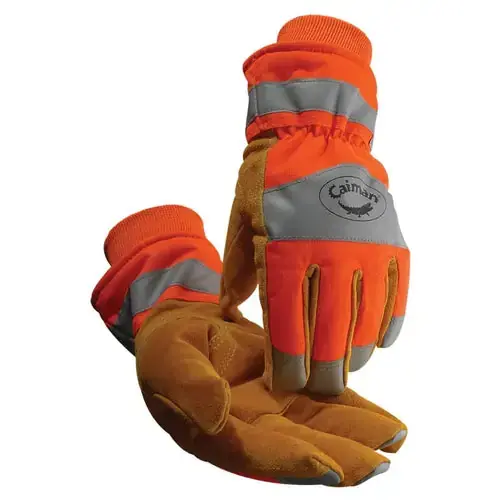 Caiman 1353-L Heatrac Hi-Viz Cowhidepalm Combo Cuff L