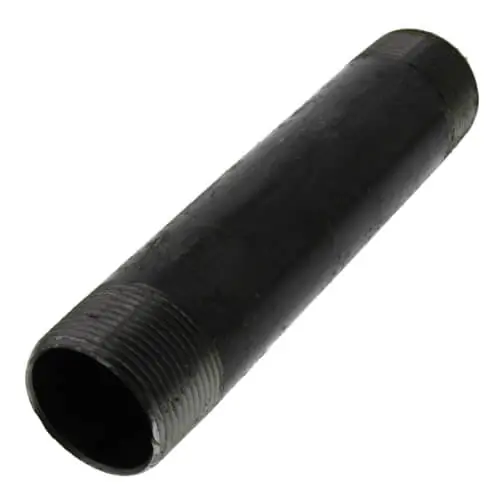Everflow NPBL1170 1-1/4 inches x 7 inches Black Steel Nipple