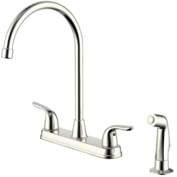 Luxury Line 192-6888 Shawnee Two Handle 8-in High Arc Kitchen Faucet With Side Spray