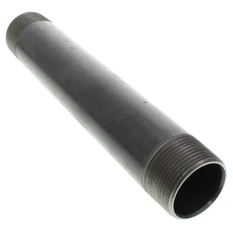 Everflow NPBL1190 1-1/4 inches x 9 inches Black Steel Nipple