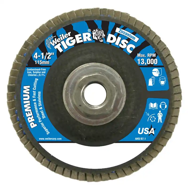 Weiler 50699 Tiger Flap Disc 4-1/2 in 120 Grit
