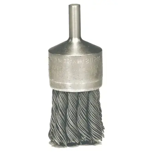 WEILER 10025P End Brush, Stem Mount, 3/4 in Brush Dia
