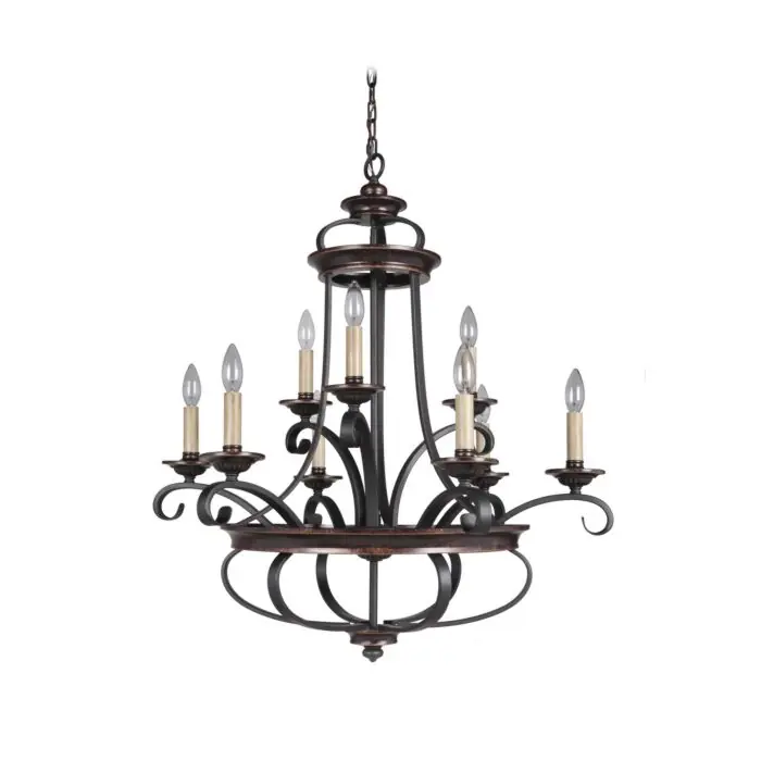 Craftmade 38729-AGTB Stafford 9 Light Chandelier