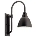 Kichler 49837BK Blac 1 150W Med Incand Wall Lght