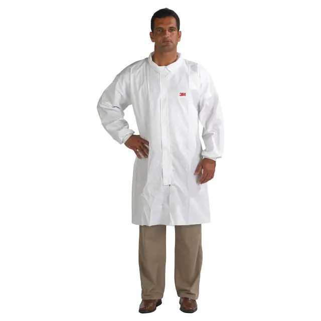 3M 7000089711 Disposable Lab Coat Withzip 4440-XL White