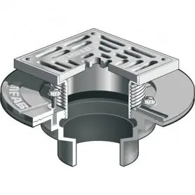 Mifab F1102-C-S6-1 Square Floor Drain For Membrane Floor Areas