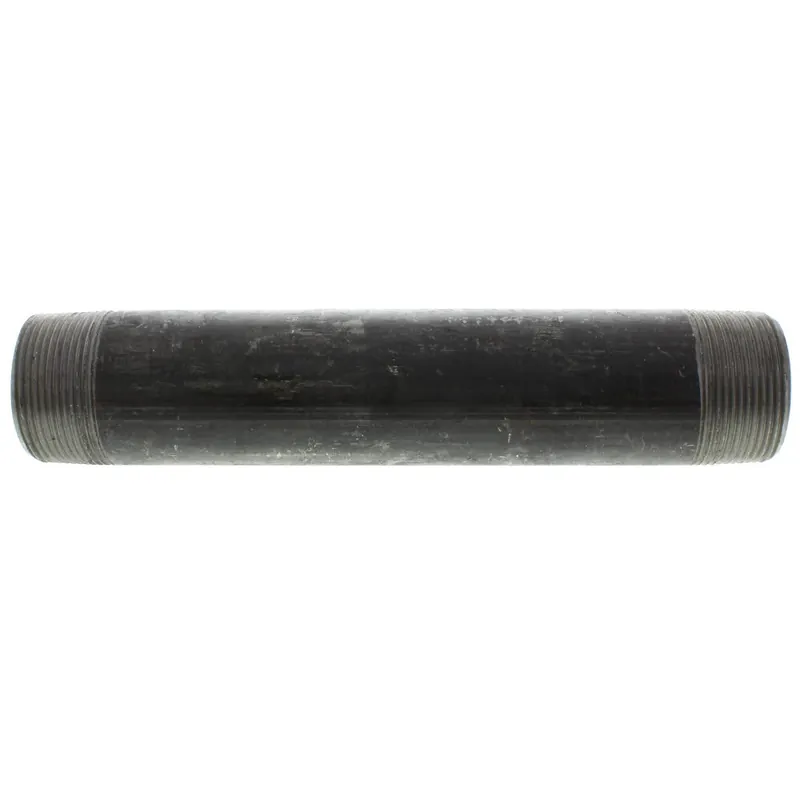 Everflow NPBL1590 1-1/2 inches x 9 inches Black Steel Nipple