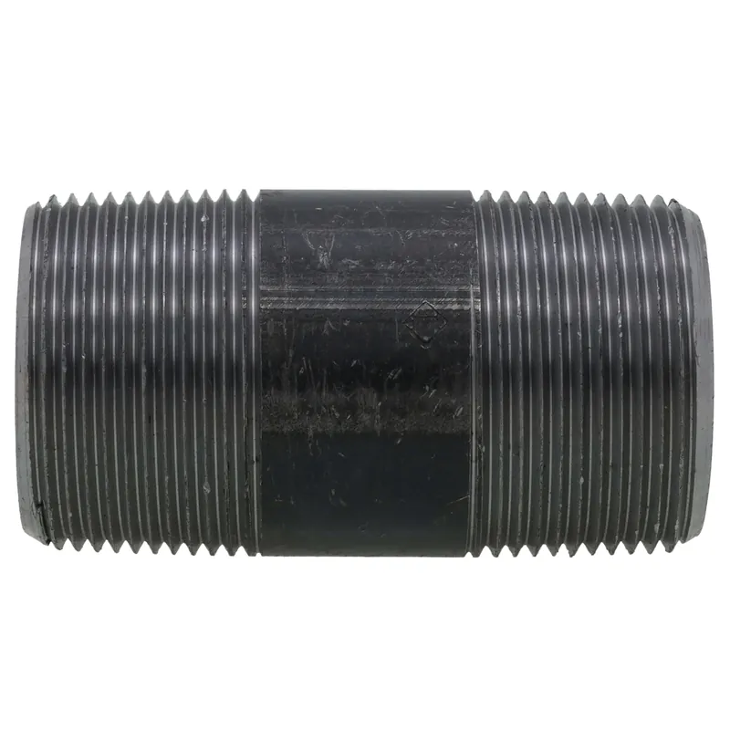 Everflow NPBL1130 1-1/4 inches x 3 inches Black Steel Nipple