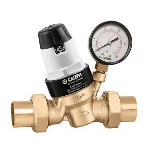 Caleffi 535691HA Press Pressure Reducing Valve w/ Gauge (Low Lead, Pre-adjustable)