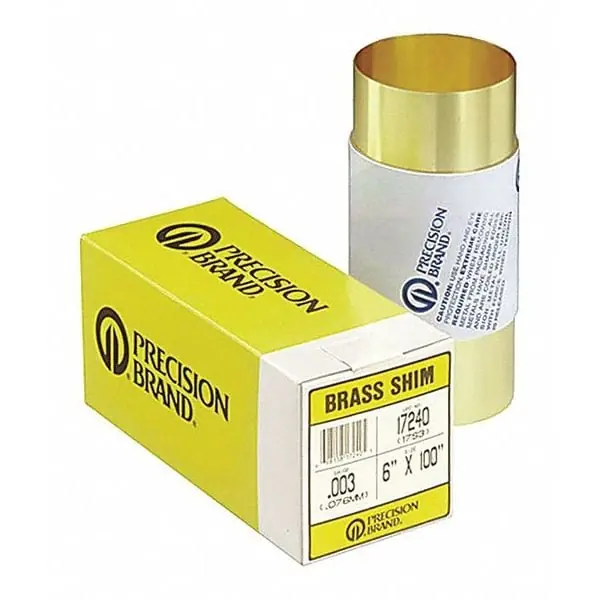 Precision Brand 17635 17sx6 .006 6 inches x 60 inches Brass Shim