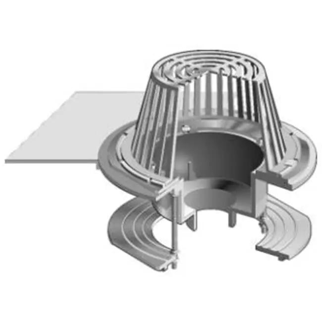 MIFAB R1204-M 4 in. No-Hub Cast Iron Roof Drain with Cast Iron Dome