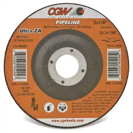 CGW ABRASIVES 59100 Pipeline-Steel T27 Fc 4 1/2 X 1/8 X 7/8
