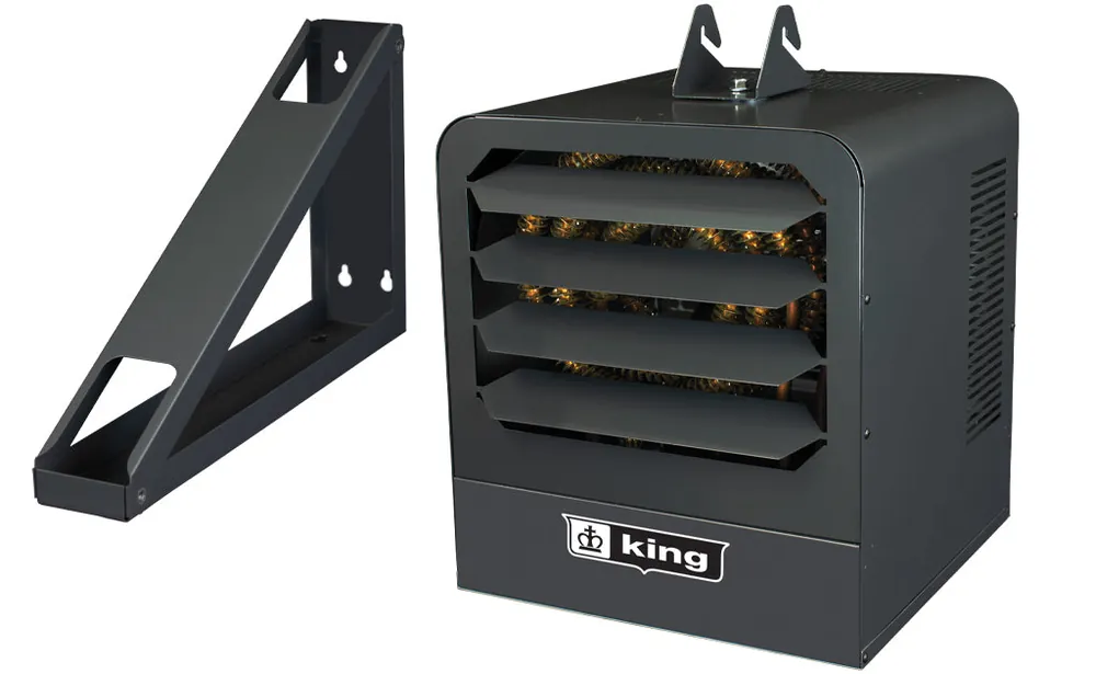 King Electric KB2410-1-T-B2 KB Unit Heater with Bracket & Thermostat, 10 kW, 240/208V, 1 Phase