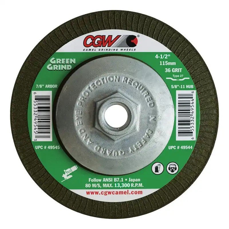CGW Abrasives 49544 4-1/2 X 5/8-11 36 Grit T27