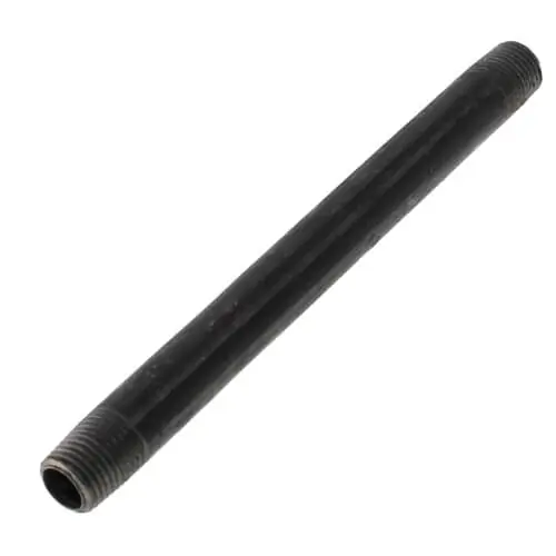 Everflow NPBL1460 1/4 inches x 6 inches Black Steel Nipple