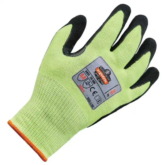 Ergodyne 17824 7041-Case L Lime Nitrile-Coat Lvl 4 Cut Gloves