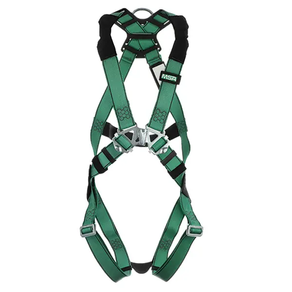 MSA SAFTEY 10197197 V-Form Safety Harness w/ Back D-Ring, Qwik Fit Leg Straps, X-Large