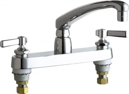 Chicago Faucets 1100-369ABCP Deck Mounted Manual Faucet With 8 Inches Centers