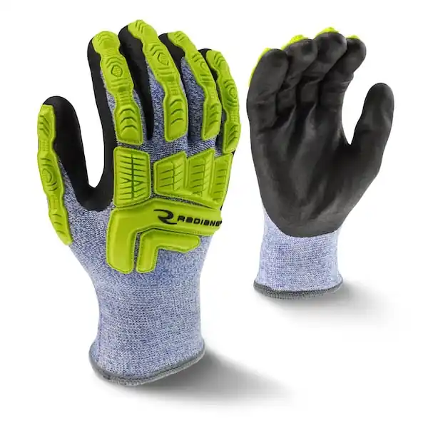 Radians RWG604L 2 Ply 13 Ga Blue/White Nitrile Palm L