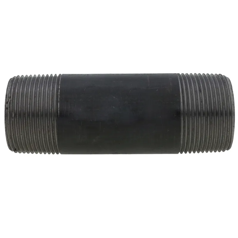 Everflow NPBL1145 1-1/4 inches x 4-1/2 inches Black Steel Nipple