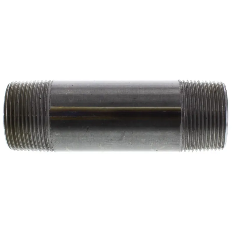 Everflow NPBL1150 1-1/4 Inches x 5 Inches Black Steel Nipple